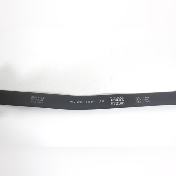 Italian Black Leather Men’s Belt Silver Buckle - Picture 4 of 10